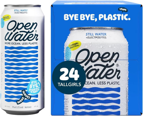 Open Water Still 16oz Tallgirl (2 cases, 24 cans) - Sustainable Aluminum