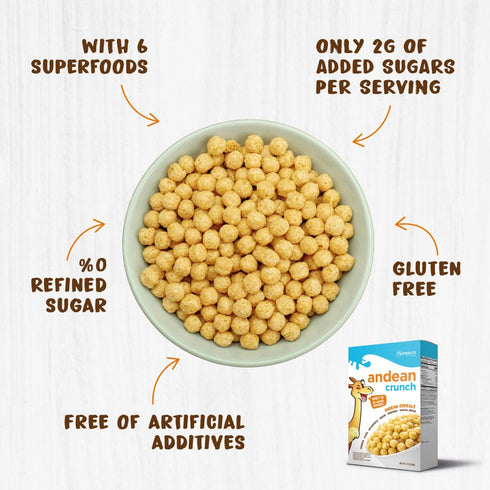 2-Pack (10.5 oz 6 (2g) Andean Crunch: Superfood Cereal Each) Superfoods, Protein, Fiber Low Added Sugar Vegan
