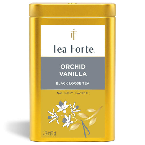 Tea Forte Orchid Vanilla Premium Loose Leaf Caffeinated Black Tea Blend Canister,