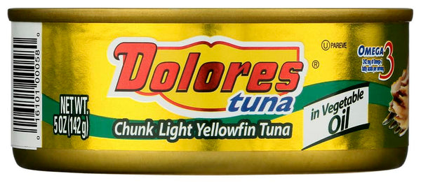 Dolores Chunk Light Yellowfin Tuna In Vegetable Oil 5 OZ (Pack of 3)