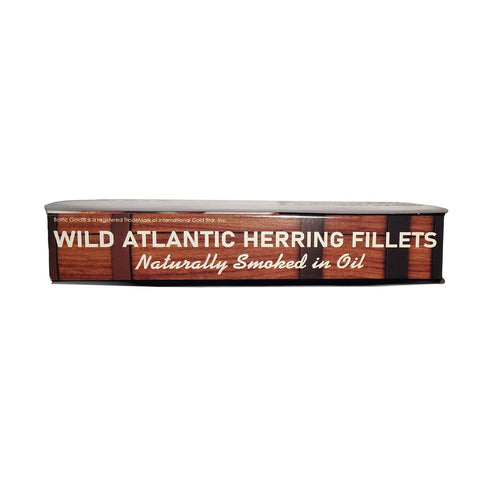 8.82 oz (170g) 5 Pack) Baltic Gold Naturally Smoked Wild Atlantic Herring in Oil- (Herring Fillets