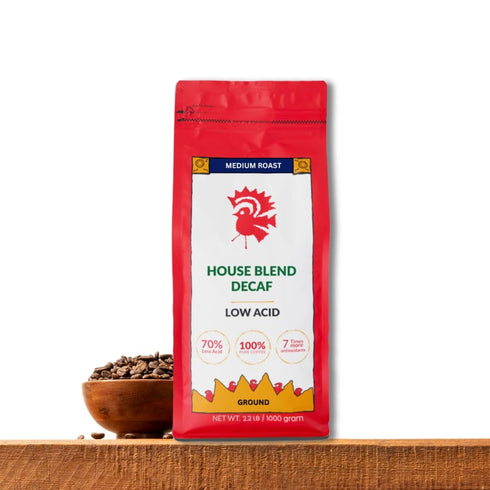 Puroast Low Acid Coffee Decaf | Decaf House Blend Ground | Medium