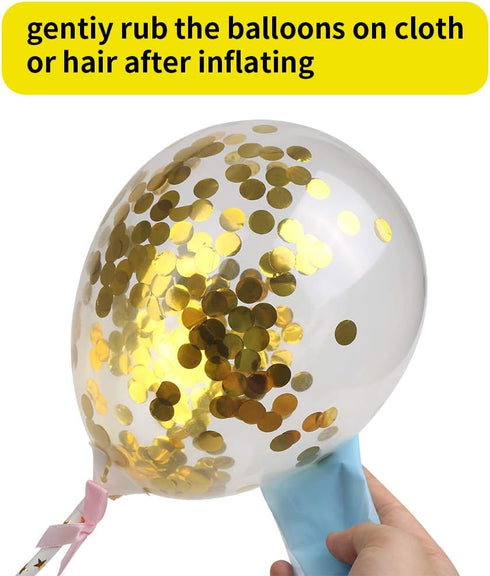 DIYASY Gold Happy Birthday Cake Topper Kit, 6 Pcs Confetti Balloon Paper Fans Acrylic Cake Toppers