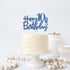 Royal Blue Glitter Happy 10th Birthday Cake Topper, Cheers to 10 Years Party Supplies