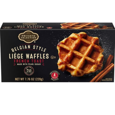 Generic Belgian Style Lige Waffles, French Toast Flavor, Pearl Sugar, Individually Wrapped, Frozen,