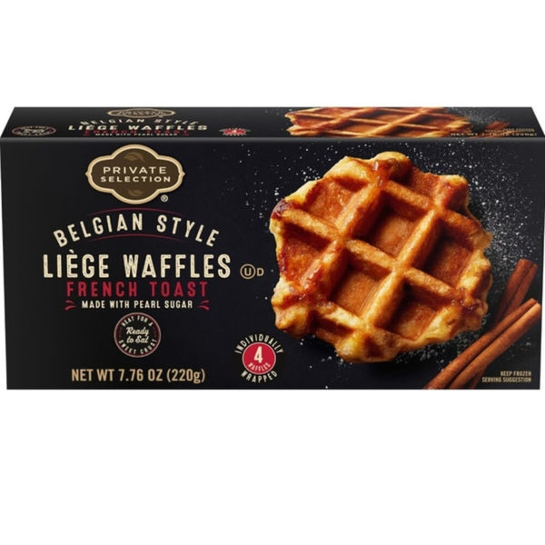 Generic Belgian Style Lige Waffles, French Toast Flavor, Pearl Sugar, Individually Wrapped, Frozen,