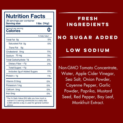 Pack (1) Yo Mama's Foods Keto Spicy Ketchup of - No Sugar Added, Low Carb, Vegan, Gluten Free, Paleo Friendly, and Made