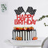 Glitter Checkered Flag Race Car Cake Topper - Happy Birthday Racing Theme