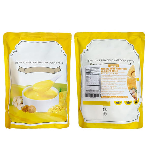 laweny 17.6oz /500g packaging polenta gritsIncluding Hericium erinaceus, Chinese yam, corn flour, instant corn meal