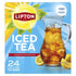 24 (2ea) Pack) Lipton Iced Tea Family Size Tea Bags, Original & Decaf CT (Variety