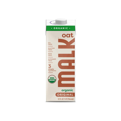 MALK Organic Unsweetened Original Oat Milk, 32 FZ