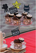 Theater Cupcake Toppers - Cake Decoration for Birthday Movie Night Party Supplies, Set of 24