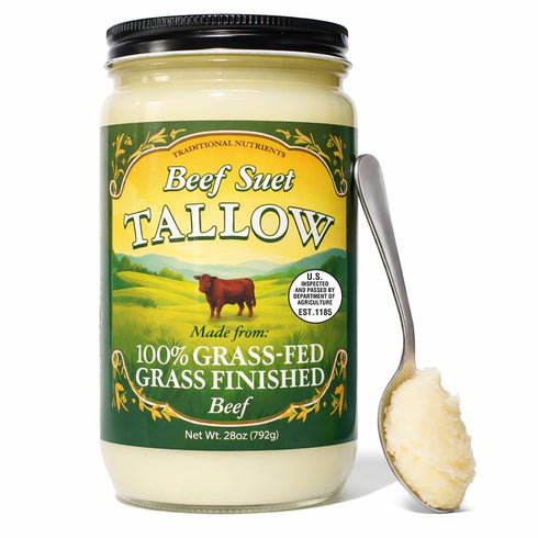 Pasture Raised Beef Tallow, Grass-Fed & Grass-Finished, Made from Beef Suet for