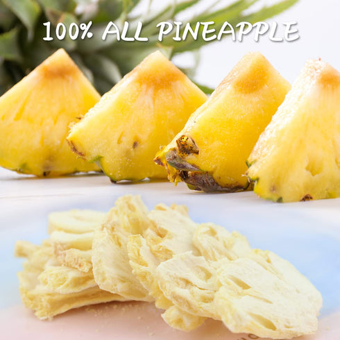 10 Pack Pack, 0.35 ONETANG Freeze-Dried Fruit Pineapple Chips, Single-Serve Non GMO, Kosher, No Add Sugar, Gluten free