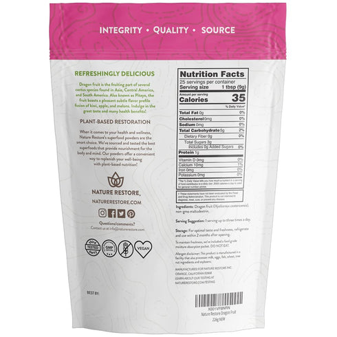 Pink Pitaya Powder, 8 Ounces, Non-GMO, Gluten Free, Vegan, Locally Packaged in California