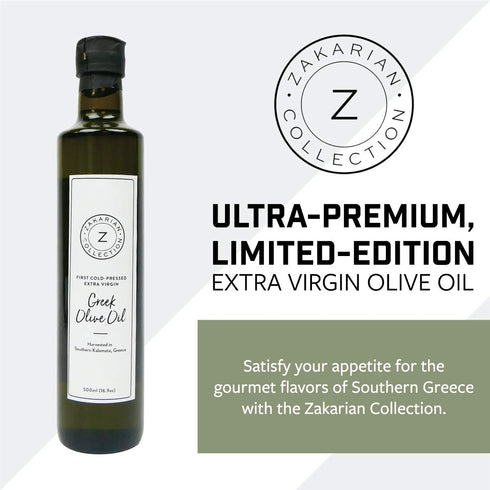 Zakarian 500 ml : First Cold-Pressed Extra Virgin Greek Olive Oil - Made from Organic Greek Olives - - Ultra-Premium