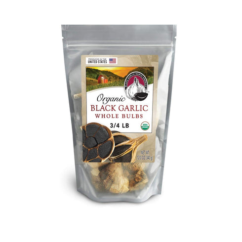 Black Garlic North America Black Garlic "Organic American" Whole Bulbs (12 Oz bag) Aged and Fermented