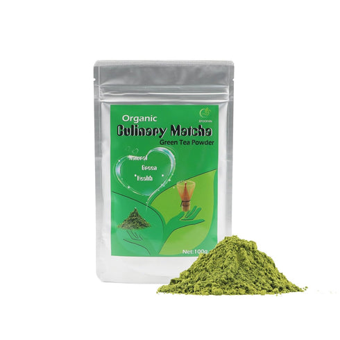 EFOOFAN Organic Matcha Green Tea Powder, Culinary Grade, 3.53oz, Vegan, Sugar Free, USDA/JAS/EC Certified, Japanese