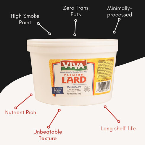 Coast Packing Co 2.5 45 Viva Lard, Pounds, Premium Quality, Trusted Brand For Over Years.
