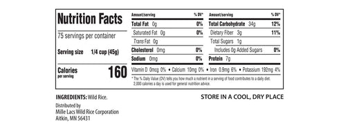 7.5 lb Canoe Roll Cut Wild Rice, Bag
