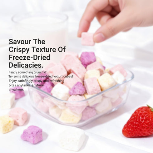 DYBOEDYO 5.3 oz, Pack,Yogurt Freeze Dried Yogurt Chunks Freeze Dried Ice Cream, Crispy Skin Mixed with Fruit Flavors