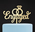 Engagement Cake Topper, Engagement Wedding Party Decorations, Gold