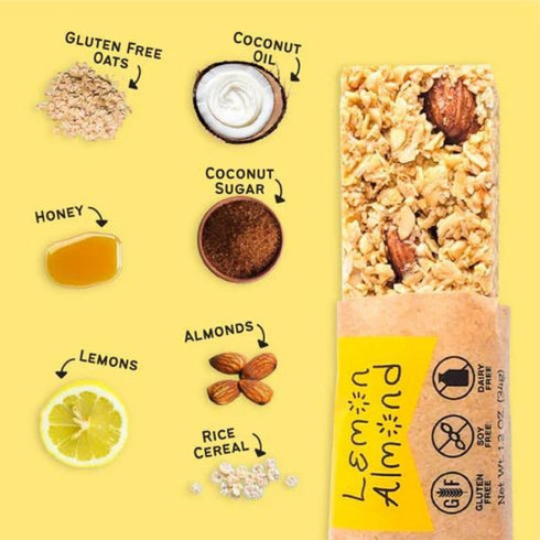 The Gourmet Granola 12 Pack Amazing Lemon Almond Granola Bars | | Gluten, Dairy, & Soy Free | Made in Omaha, NE |