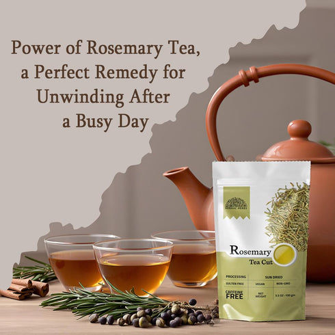 100 Rosemary Leaf Tea Cut g | Dry Rosemary sprigs| Rosmarinus officinalis Leaves for Herbal Tea | Premium Quality Loose