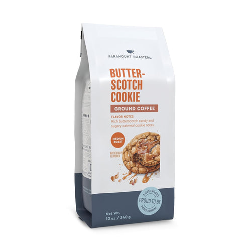 1-12oz Paramount Roasters, Butterscotch Cookie Flavored Ground Coffee, bag, Medium Roast (Paramount Coffee Company)