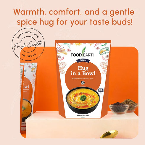 Pack 6 (300 10.58 oz Food Earth Hug in a Bowl Soup, of g Each), Vegan & Gluten-Free, Ready-to-Eat Five Lentil Soup