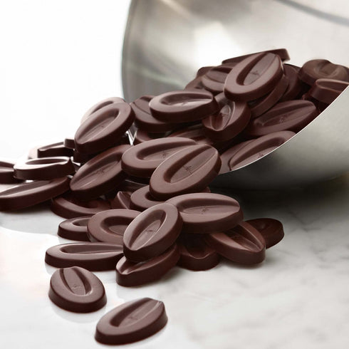 66% Valrhona Dark French Semisweet Chocolate Discs for Baking (Feves). Premium CARABE Cacao Grand Cru Blend. Better