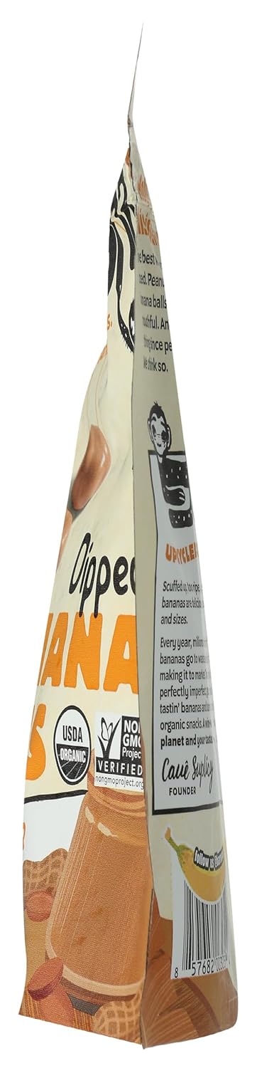 3.5 Barnana Organic Peanut Butter Dipped Chewy Banana Bites, Ounce Bag