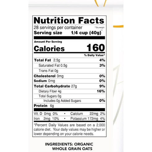 40 GF Harvest Gluten Free Organic Oat Groats, Ounce Bag