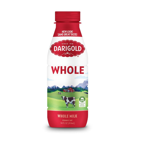 12 15g 14oz, 12 Pack Darigold Shelf Stable Whole Milk Bottle with Essential Nutrients, Protein, rsBT Free - (Whole)