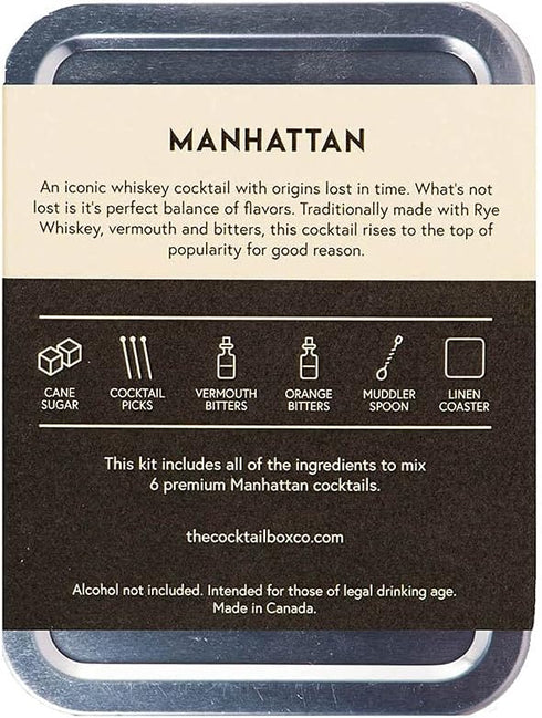 The Cocktail Box Co. Manhattan Cocktail Kit, Handcrafted Mixology Set for Him or Her, 1 Kit