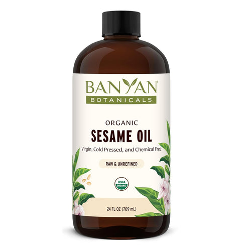 Banyan Botanicals Organic Unrefined Sesame Oil Rich & Warming Ayurvedic Massage Oil