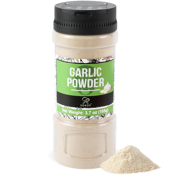 Soeos Garlic Powder, 105g (3.7oz), Garlic Powder Seasoning, Additive Free, Non-GMO, Garlic