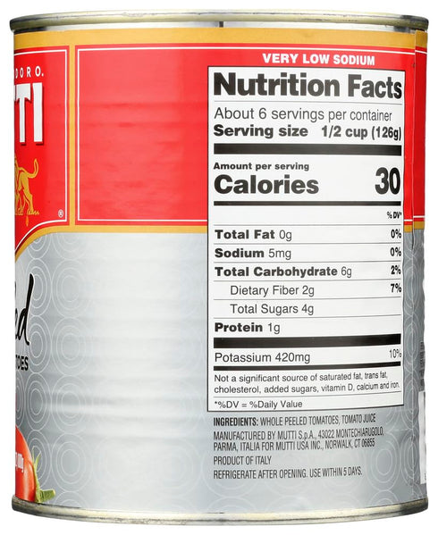 GREAT BRITISH TRADING LIMITED 28 oz (6 Mutti Peeled Tomatoes each Items Per Order)