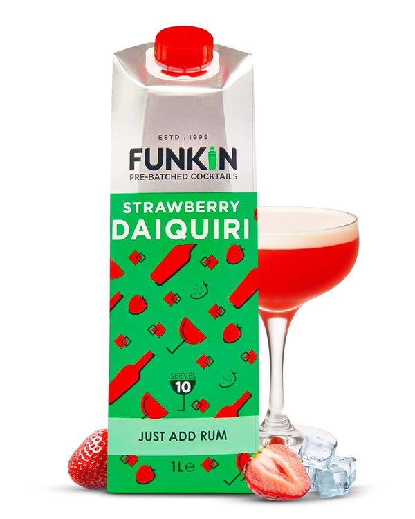 Funkin Strawberry Daiquiri Cocktail Mixer 1L | Premium Real Fruit Mixer for
