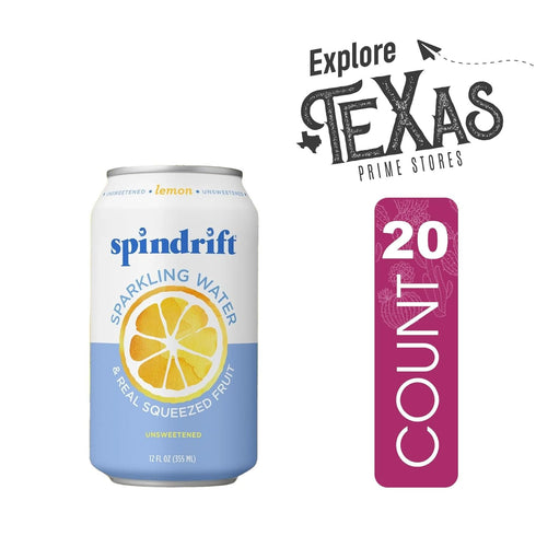 20- Pack 12 oz Spindrift of Lemon Sparkling Water & Real Squeezed Fruit fl Can