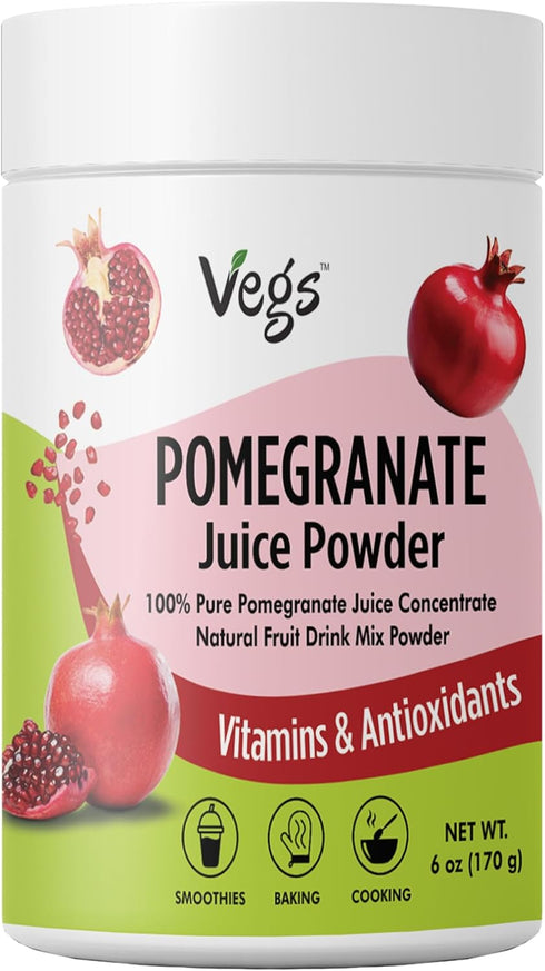 Pomegranate Juice Powder - Freeze Dried Organic Pomegranate Fruit Juice Concentrated Antioxidants