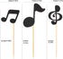 Fansoftiks 36Pcs Black Glitter Musical Notes Cupcake Toppers,Rock Music and Birthday Party Decorations,Cake Picks