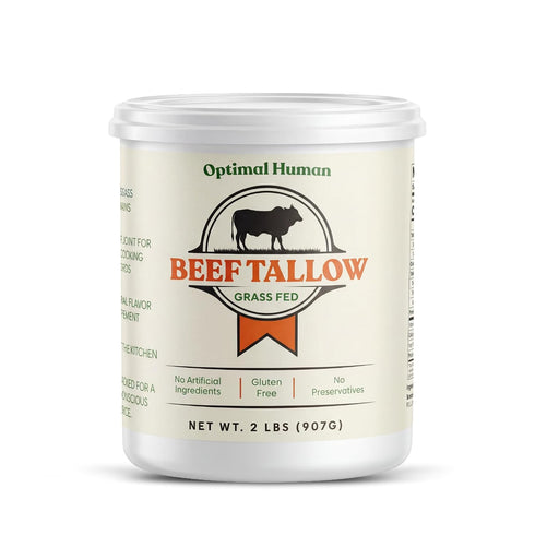 100% Organic Grass-Fed Beef Tallow For Cooking Traditional High-Heat Cooking Fat for Searing, Frying, Roasting