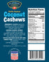 Platinum 13 oz Kettle Cooked Coconut Cashews - Plant Based Protein, Fiber, Healthy Snack - Wholesome Nutritional Boost