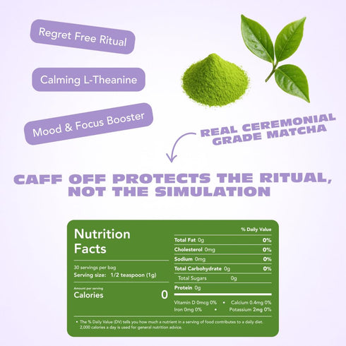 1.06 oz 30 Caff Off Decaf Matcha Green Tea Powder From Japan Small Premium Bag - / g Ceremonial Grade Naturally
