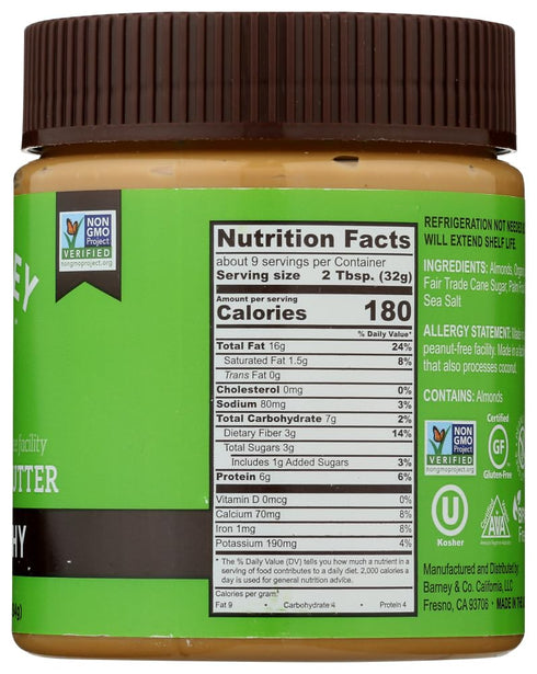 10 oz (Pack 5) Barney Butter Almond Butter Crunchy