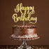 Happy Birthday Cake Topper, Birthday Party Decoration Supplies, Photo Booth Props (Gold)