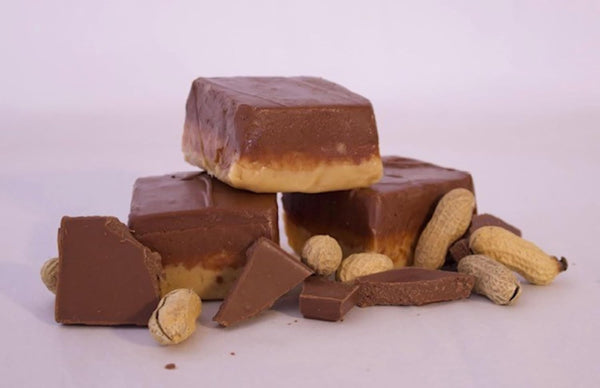 Betsy's Fancy Fudge CHOCOLATE PEANUT BUTTER FUDGE, 1 LB in 4 Wrapped Pieces, Gluten Free