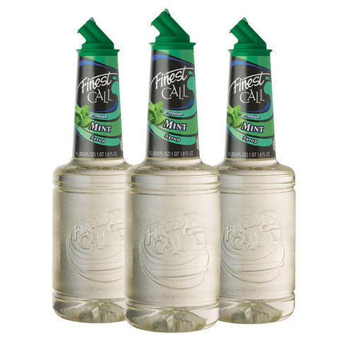 Finest Call Premium Mint Flavored Syrup Drink Mix, 1 Liter Bottle (33.8