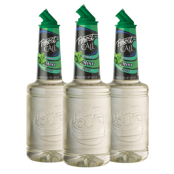 Finest Call Premium Mint Flavored Syrup Drink Mix, 1 Liter Bottle (33.8